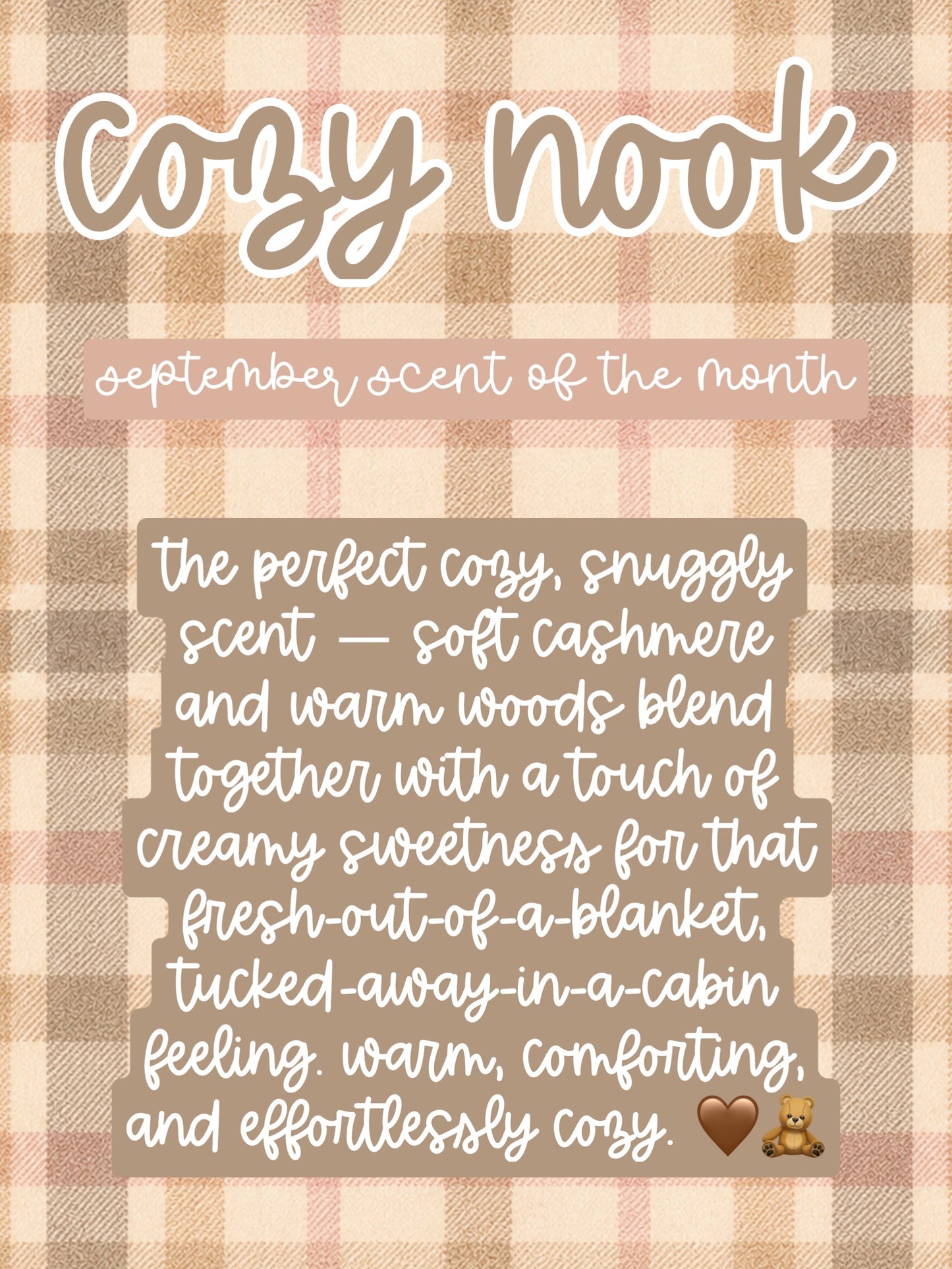 Cozy Nook Products (Sept Scent Of The Month)